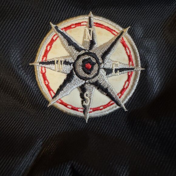 Vintage Marlboro Compass Jacket Mens Large Black Hooded Quilted Winter 90s Parka - Picture 3 of 12